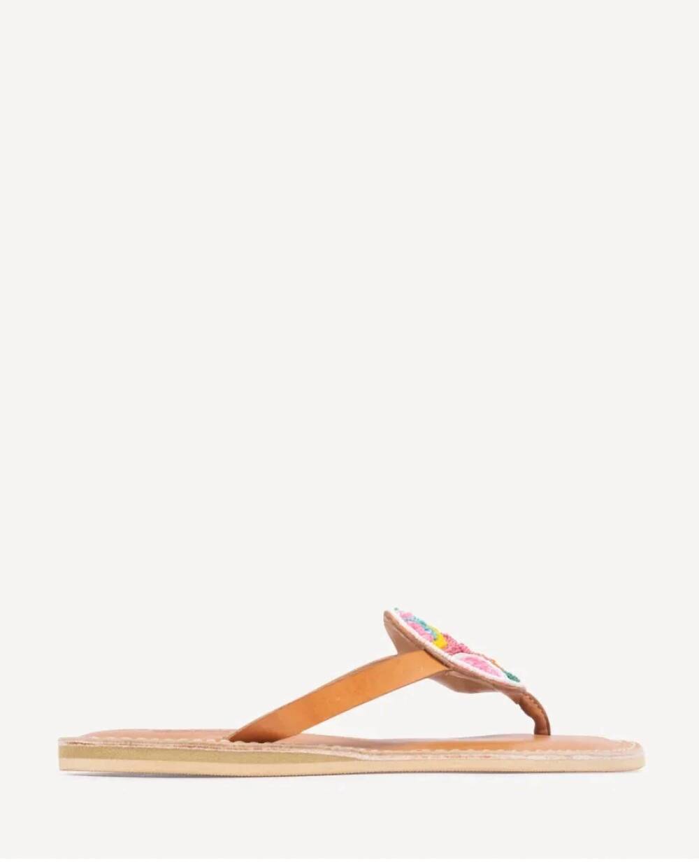 NEW LAIDBACK LONDON women's boa flip flops in multicolor